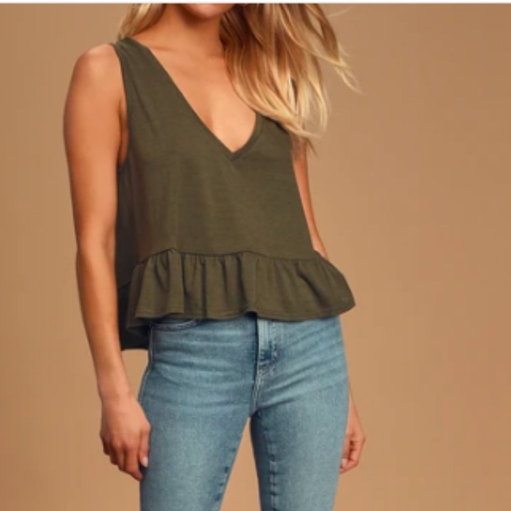 Lulus Ruffled Crop Top - Picture 2 of 5